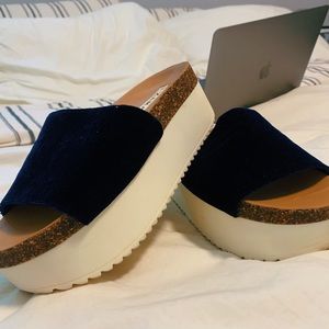 Velvet Platform Slides form Zara Spain